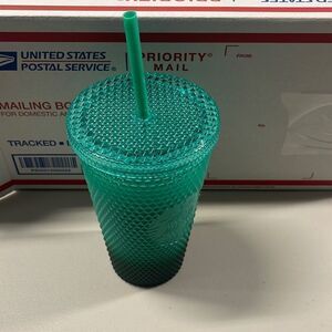Starbucks‎ Holiday 2022 Green Ombre Gradient Bling Cold Cup Tumbler Grande Cup